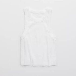 Aerie AE Free Spirit Ribbed Top XS White